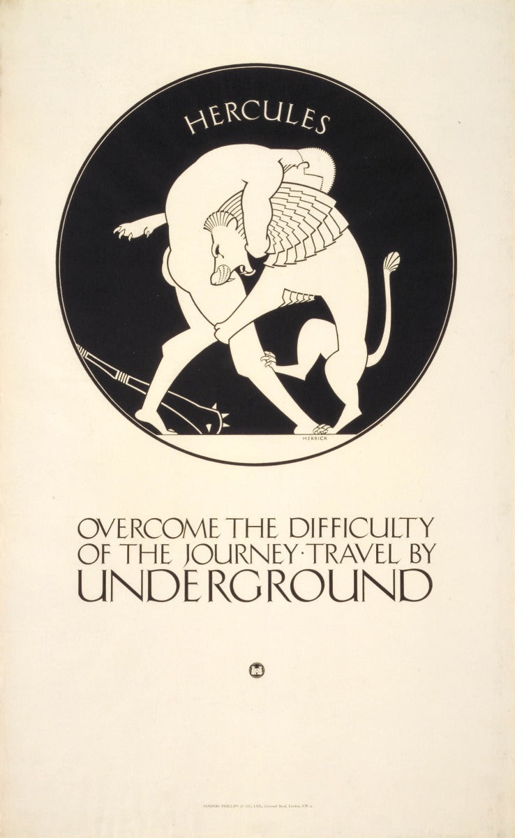 Overcome the difficulty of the journey; Hercules, by Frederick Charles Herrick, 1921