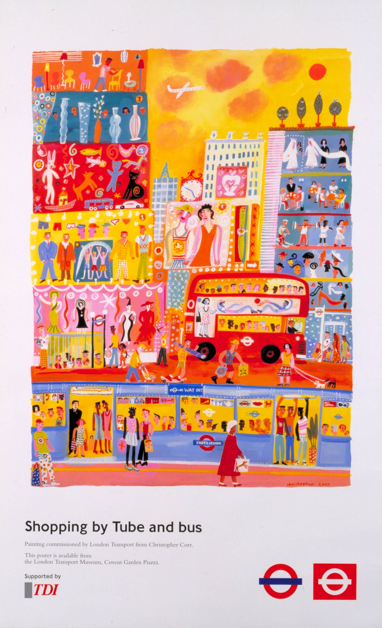 Shopping by Tube and Bus Poster