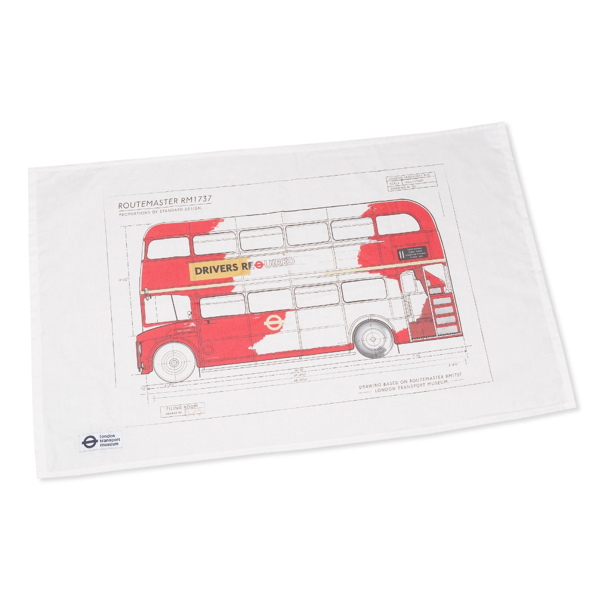 Routemaster Blueprint Tea Towel
