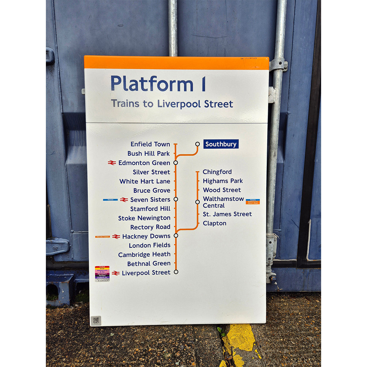 Platform 1 Trains to Liverpool Street - Southbury - Line Diagram (2932025)