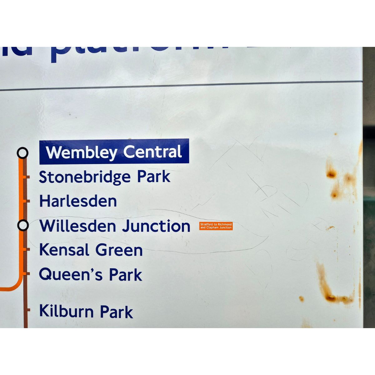 Bakerloo line and Overground - Wembley Central - Line Diagram (542026)