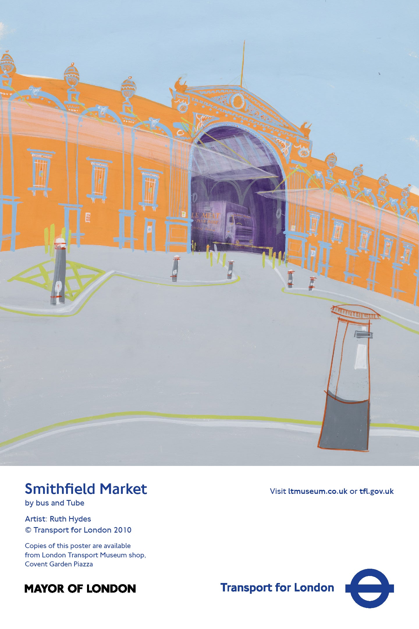 Smithfield Market by Bus and Tube Poster