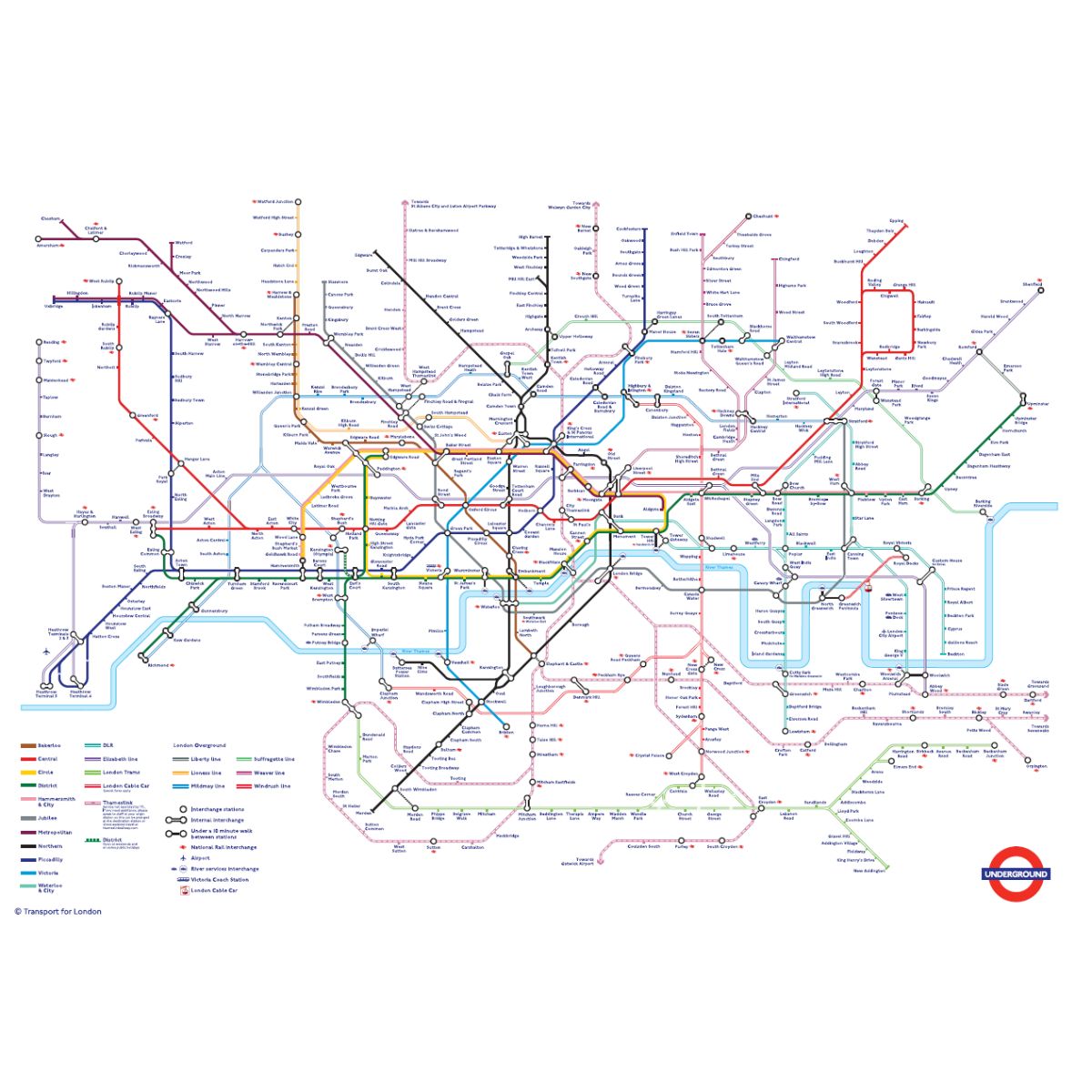 London Underground Map A2