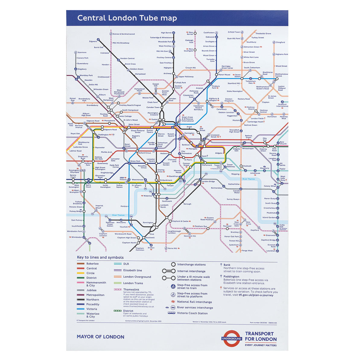 Central London Tube Map (Car Diagram) Portrait