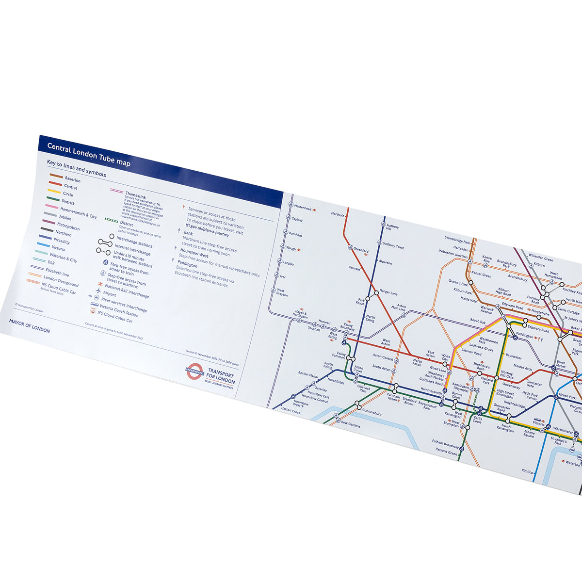 Victoria Line Central London Tube Map (Car Diagram) Long