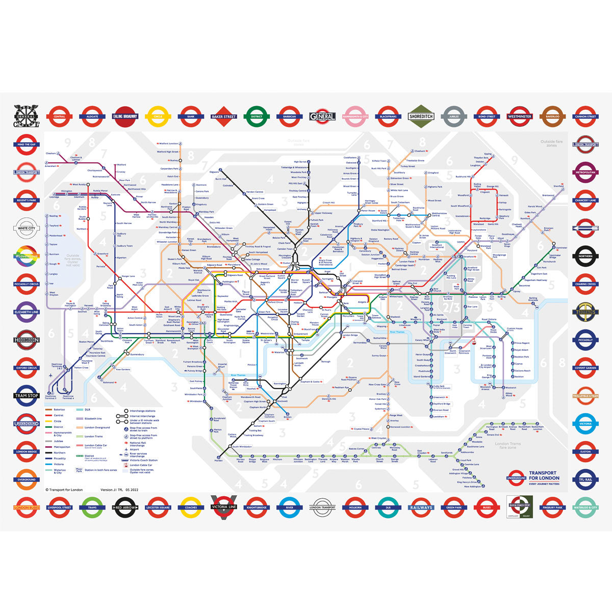 1000 Piece Tube Map Jigsaw Puzzle