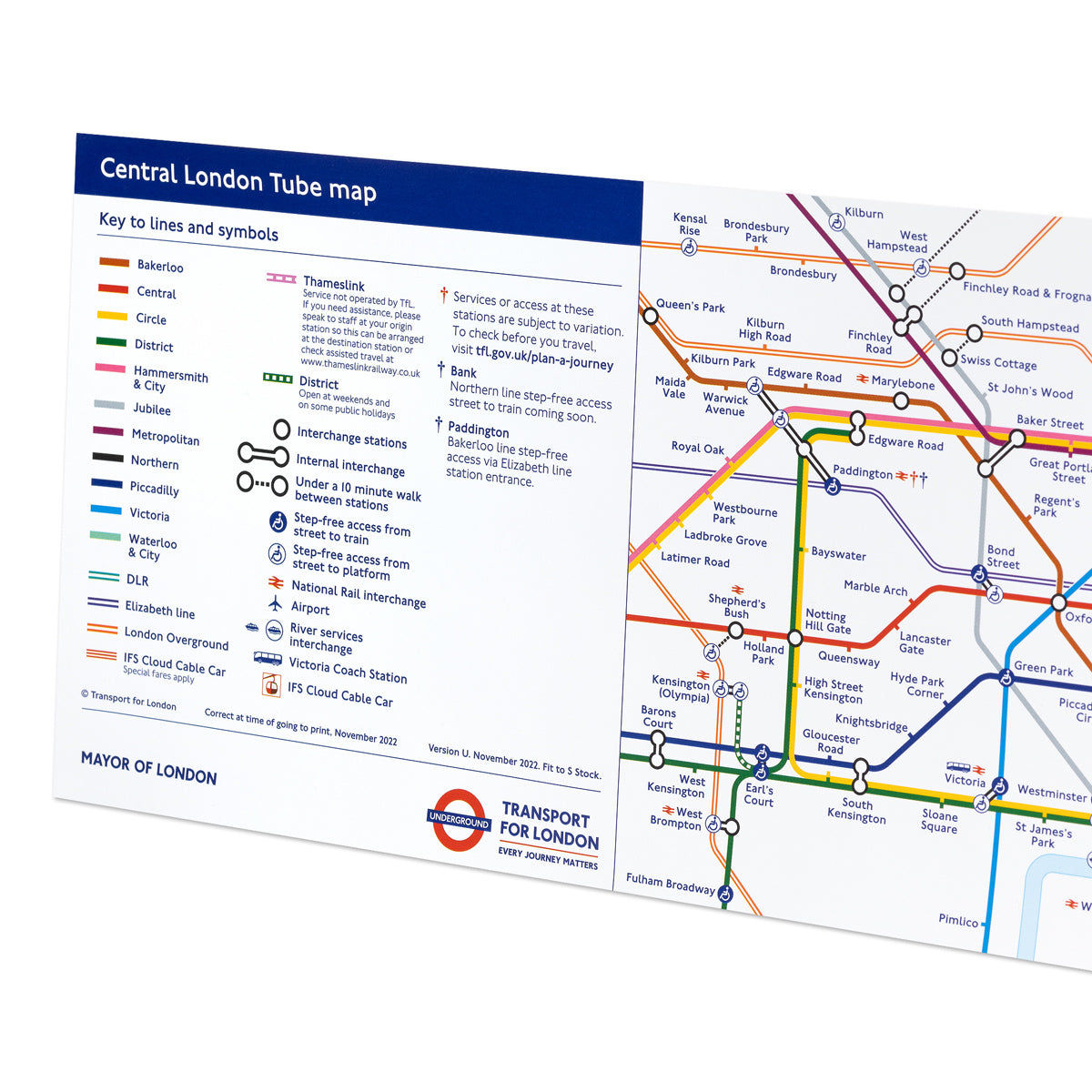 S Stock Central London Tube Map (Car Diagram)