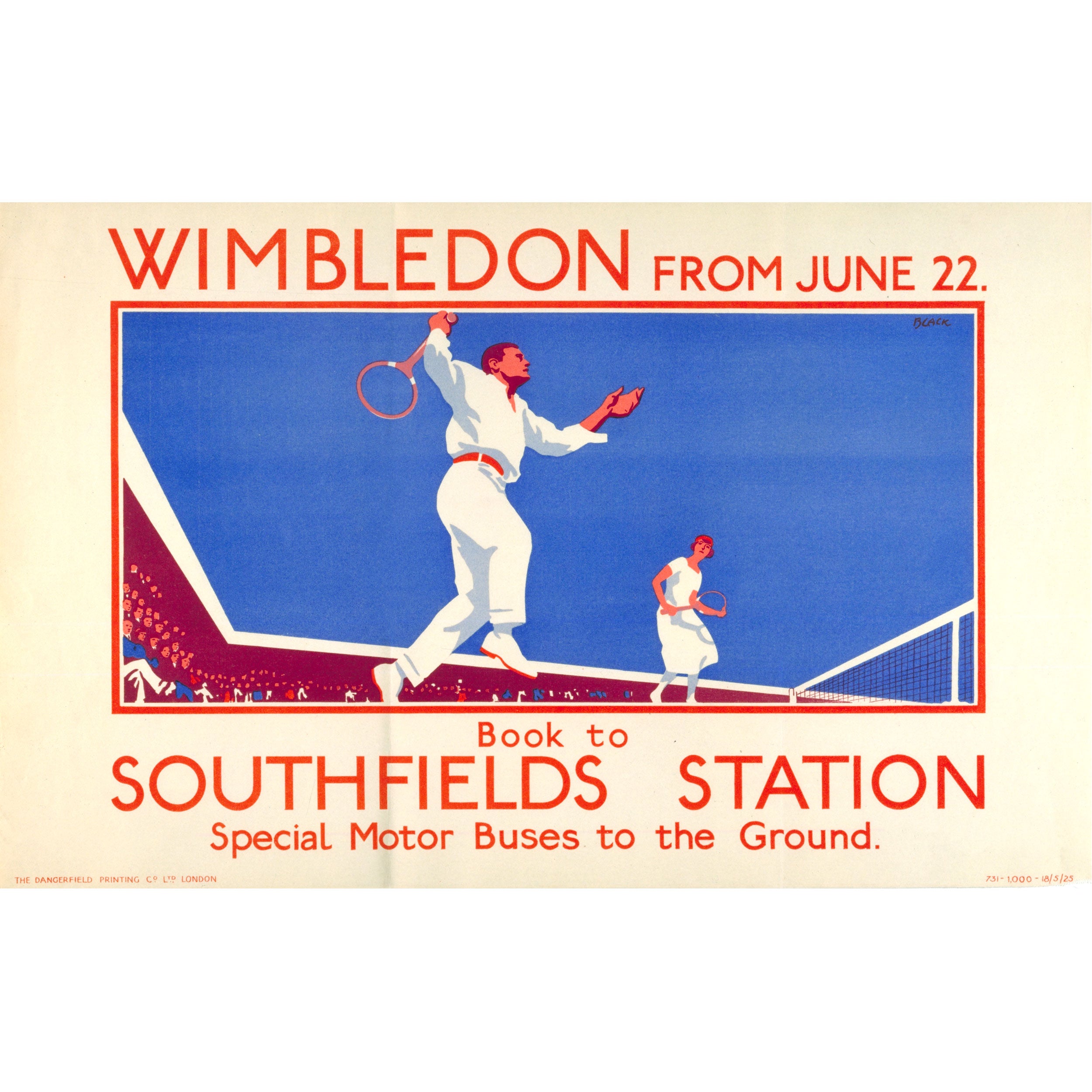 Wimbledon from June 22, by L B Black, 1925