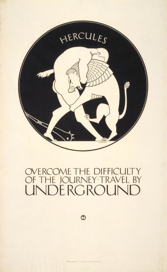 Overcome the difficulty of the journey; Hercules, by Frederick Charles Herrick, 1921