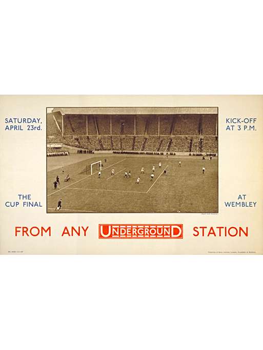 The Cup Final from any Underground station, artist unknown, 1927