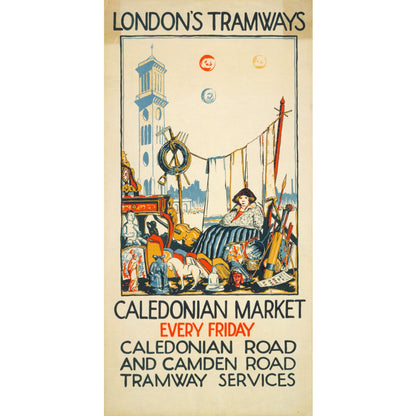 Caledonian Market, by Edward G Paterson, published by London County Council Tramways, 1923