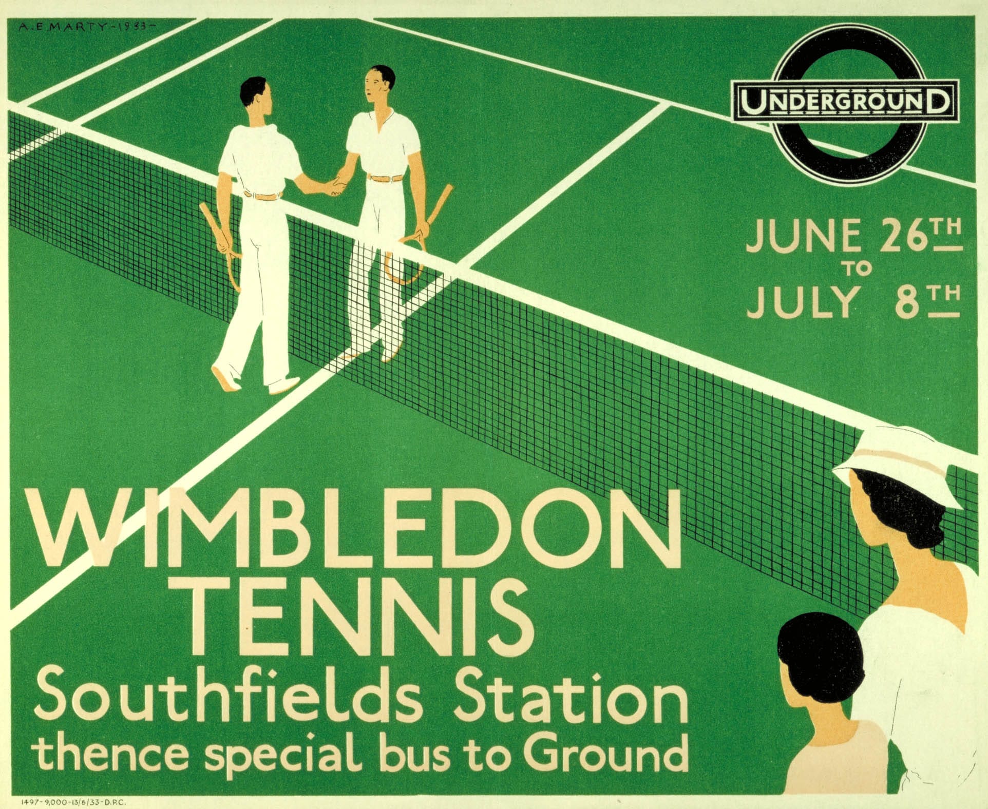 Wimbledon tennis, by Andre Edouard Marty, 1933