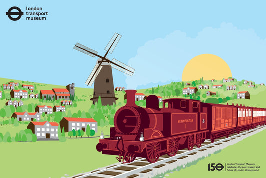 Metropolitan Railway No 1 Steam Train Poster