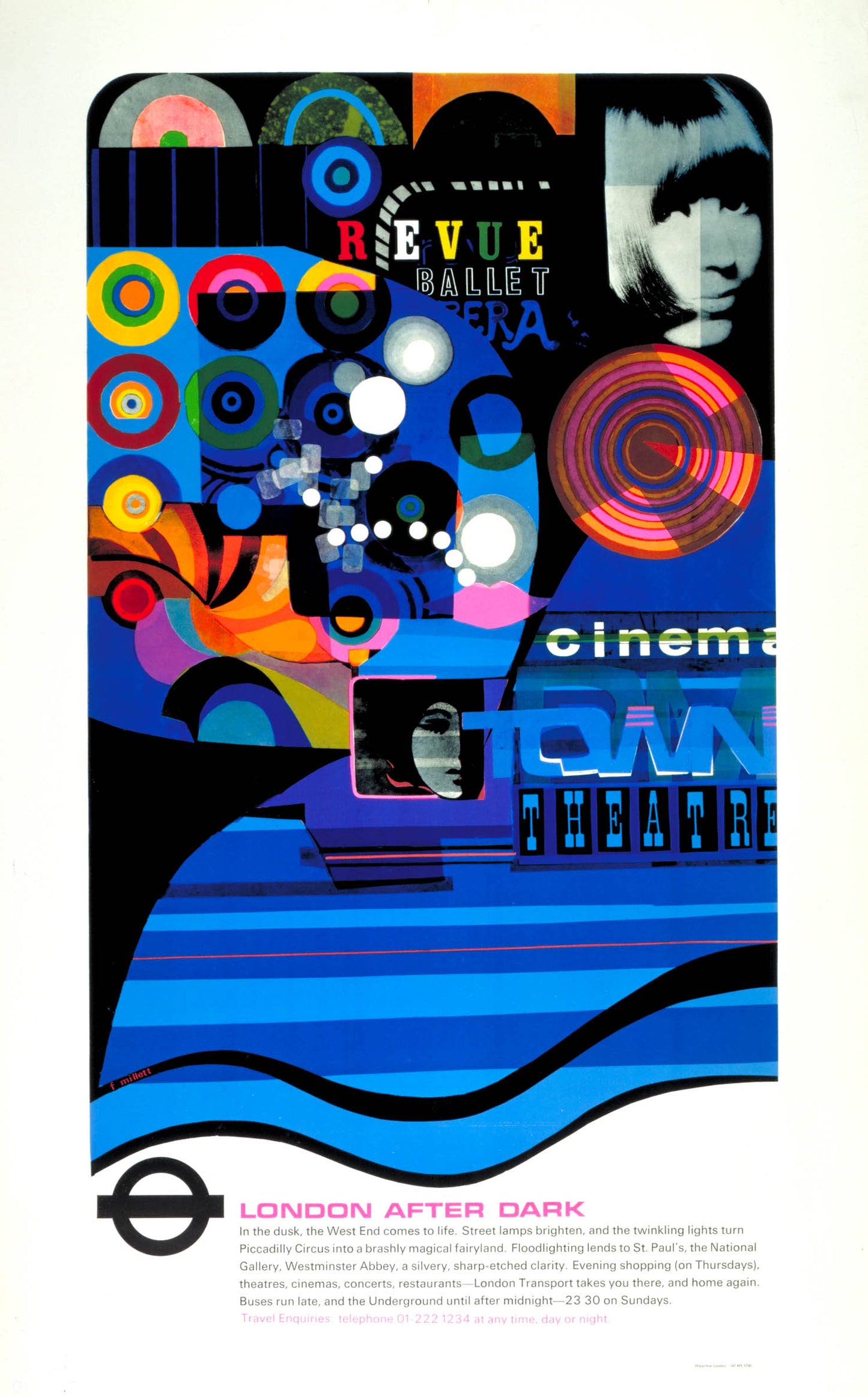 London After Dark Poster by Frank Millett