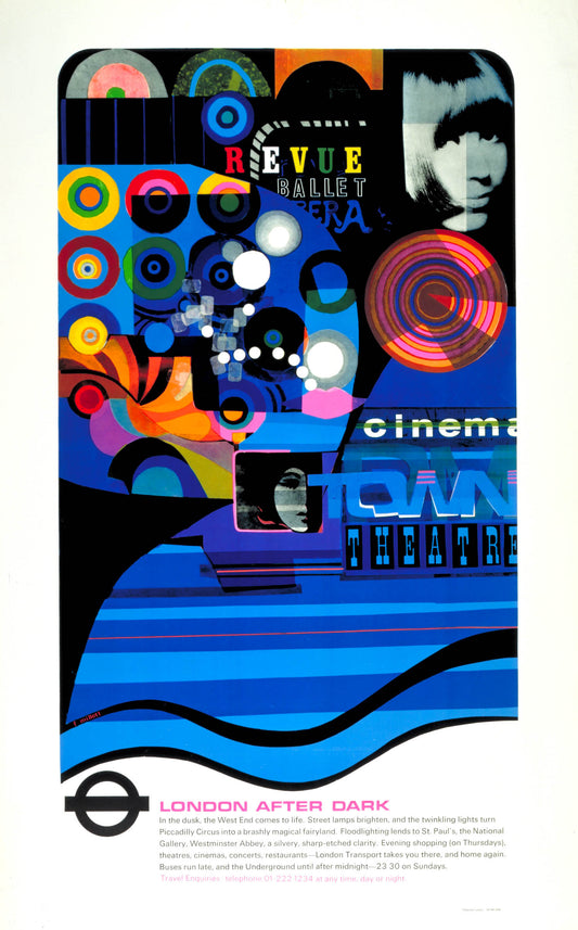 London After Dark Poster by Frank Millett