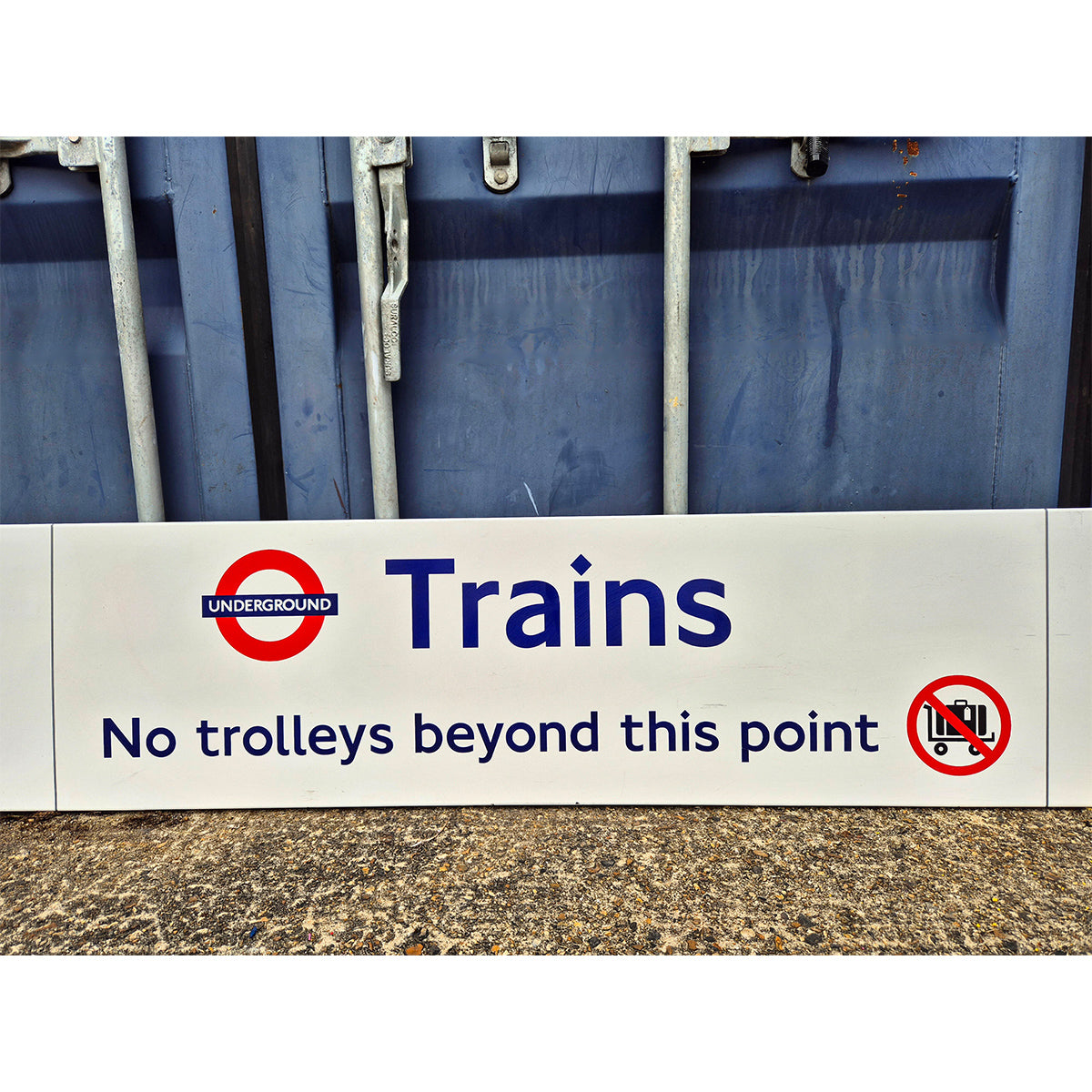 Heathrow Sign - Underground Roundel Trains - No Trolleys Beyond This Point (1822025)