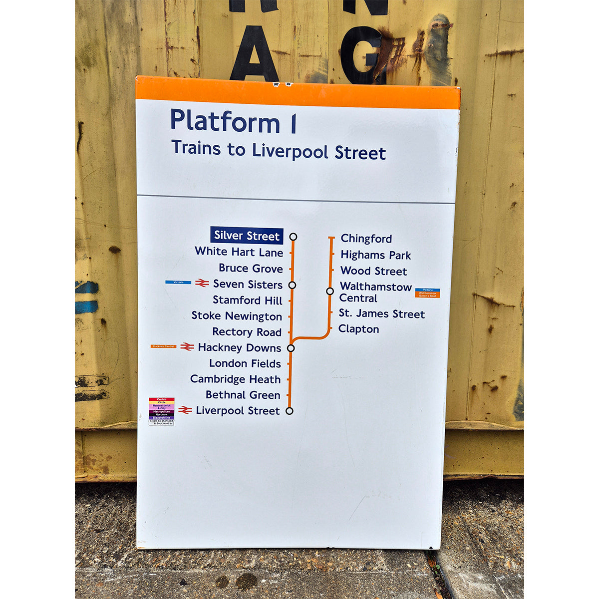 Platform 1 Trains to Liverpool Street - Silver Street - Line Diagram (2582025)