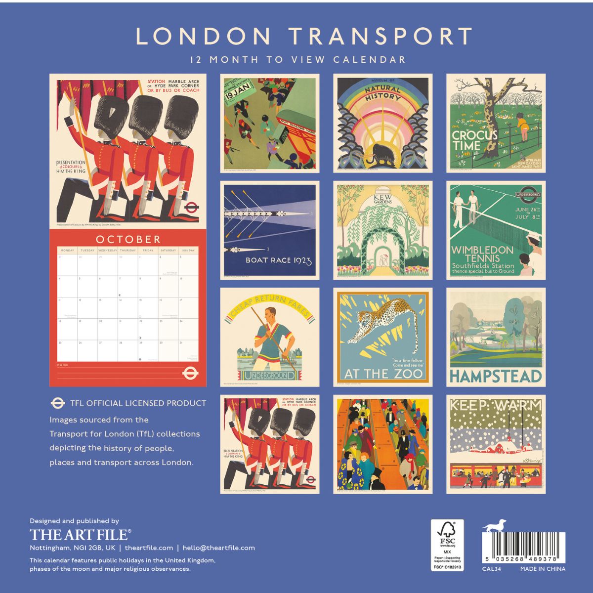London Transport 12 Month Art Calendar 2027