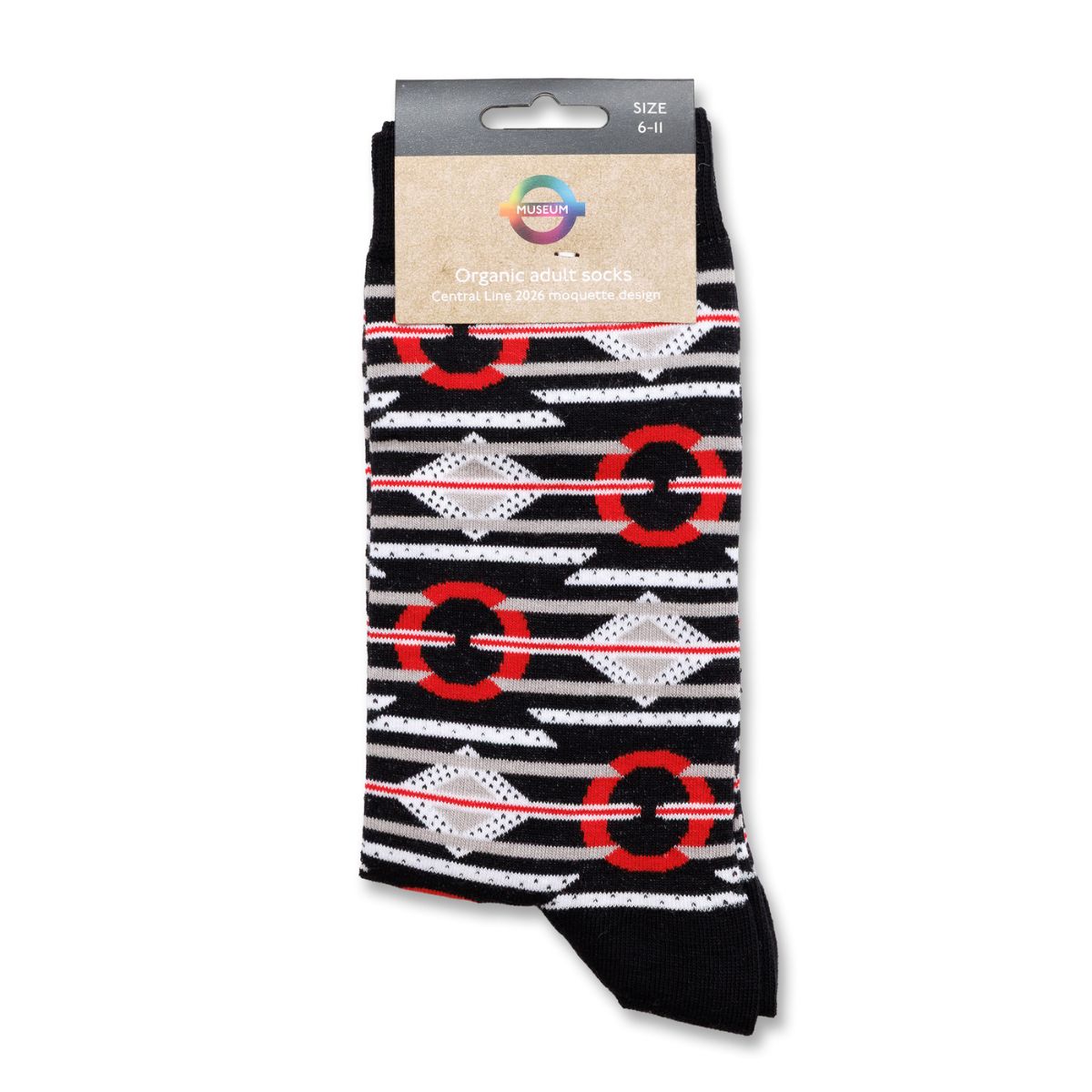 Central line Tupenny Moquette Organic Cotton Socks