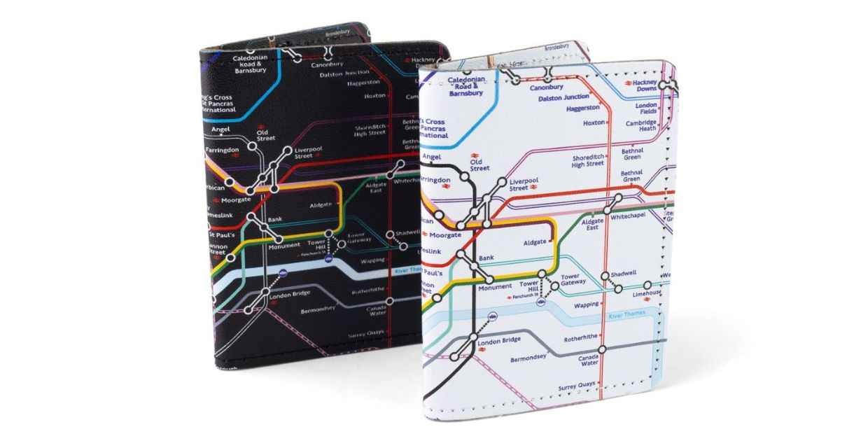 Recycled Leather Tube Map Travelcard Wallet White