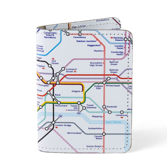 Recycled Leather Tube Map Travelcard Wallet White