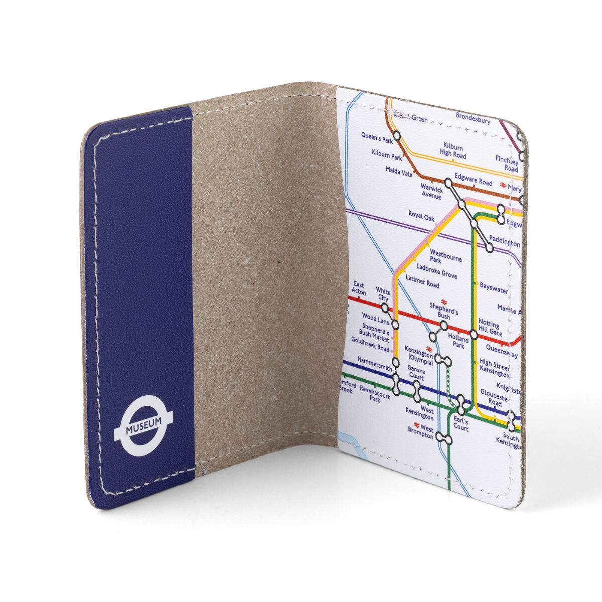 Recycled Leather Tube Map Travelcard Wallet White