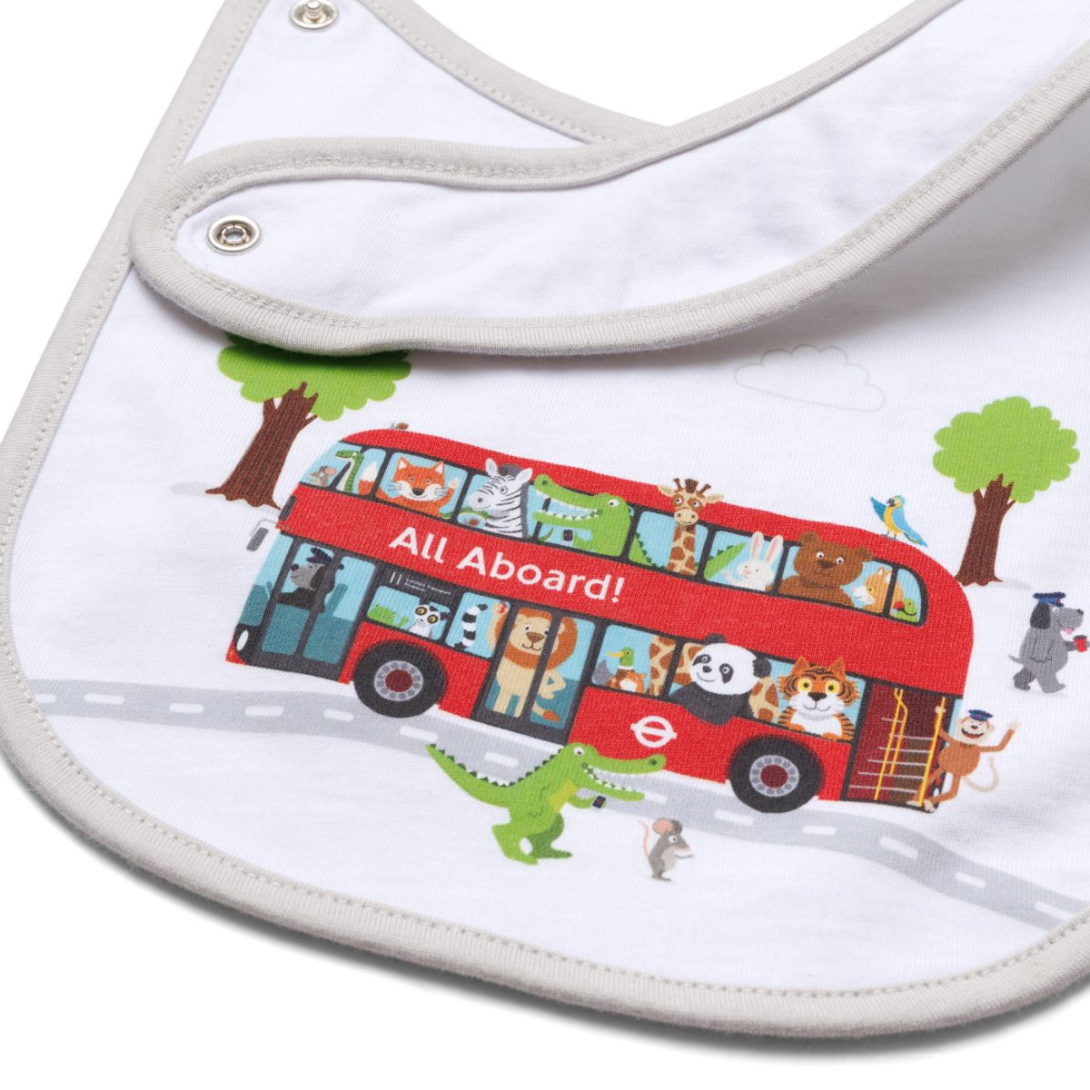 All Aboard Organic Cotton Baby Bib