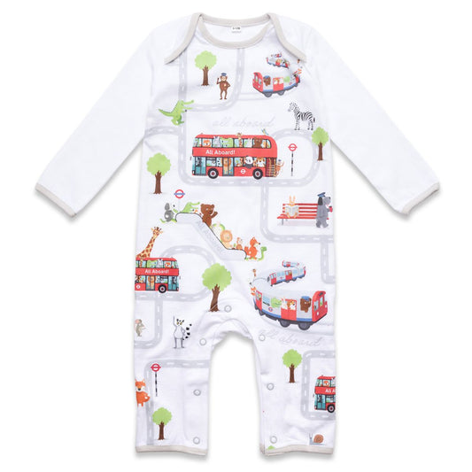 All Aboard Organic Cotton Baby Grow