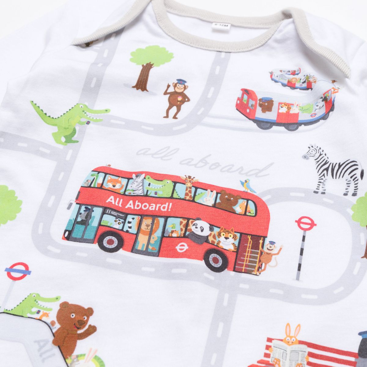 All Aboard Organic Cotton Baby Grow