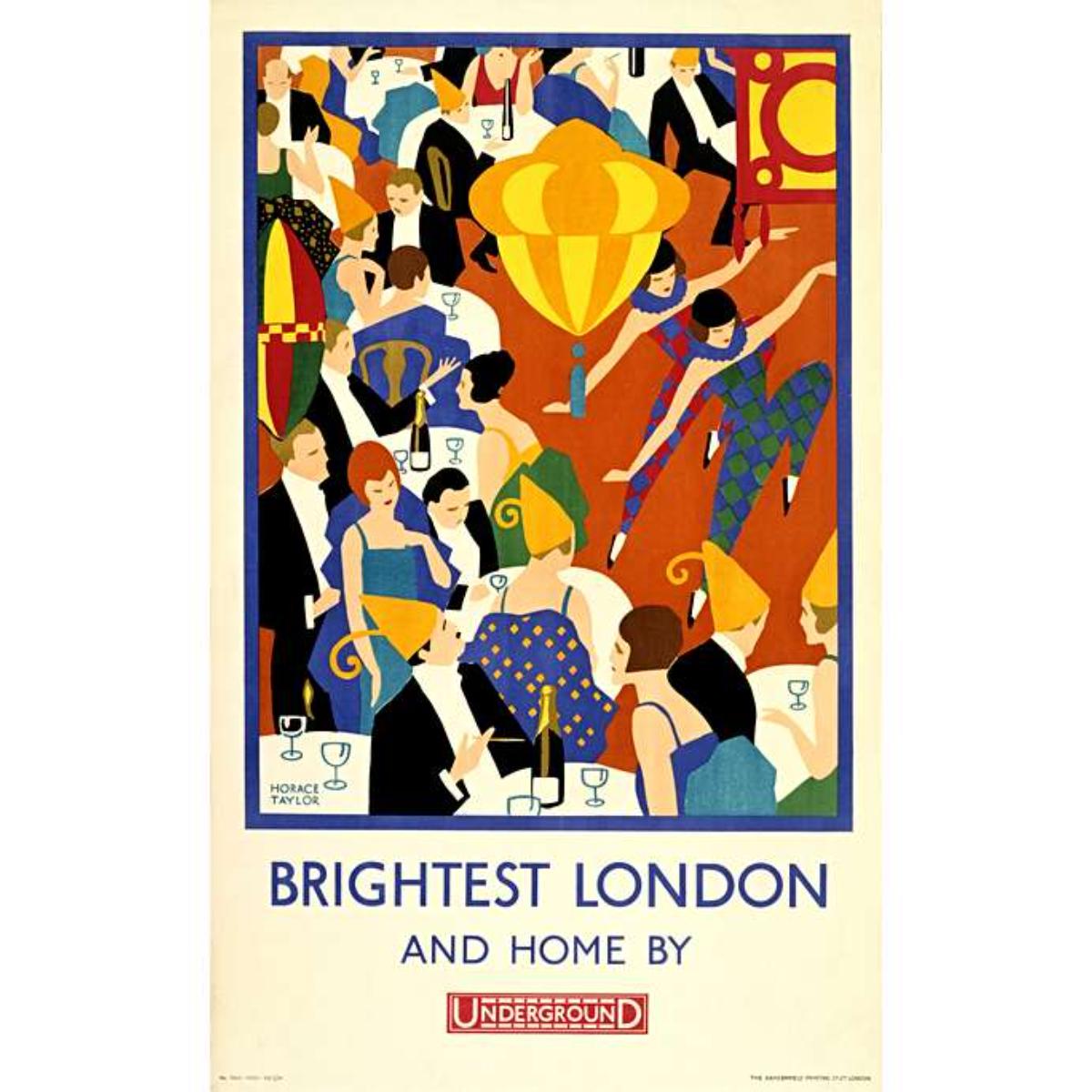 Brightest London and Home by Underground 30 x 40 print