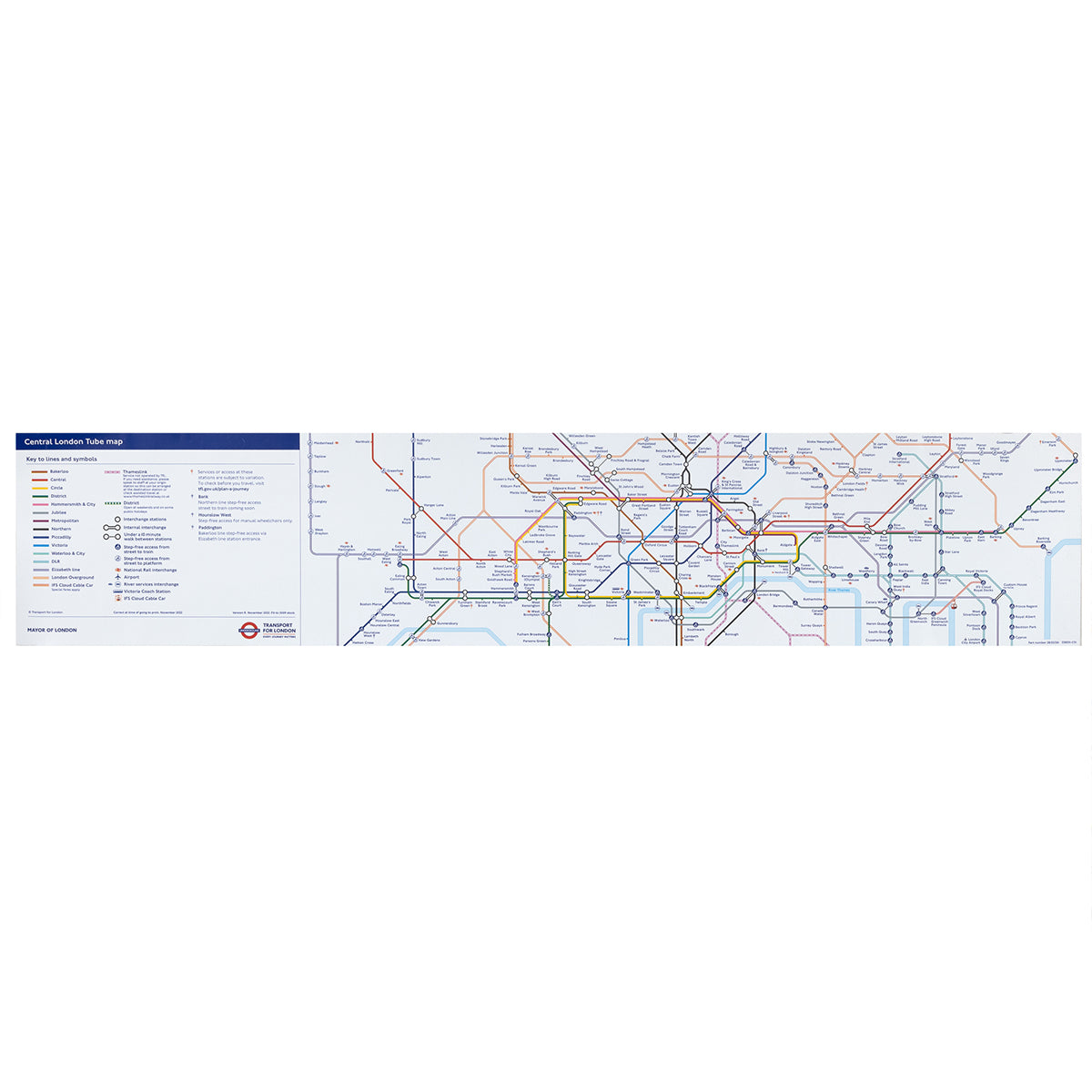 Central London Tube Map (Car Diagram) Long