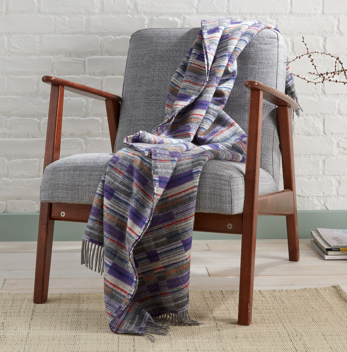 Elizabeth Line Moquette Design Lambswool Throw