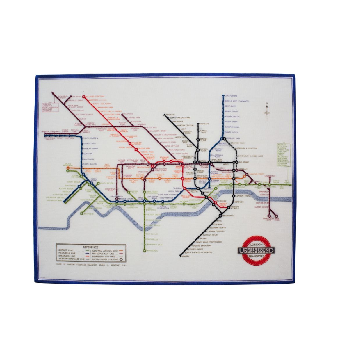 Embroidery Kit 1933 Tube Map