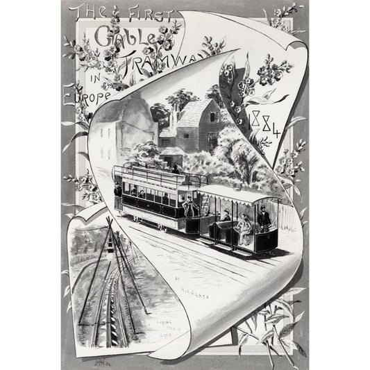 Drawing of the Highgate cable car, c. 1884