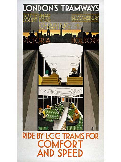 Ride by LCC trams for comfort and speed, by R B Studios, 1926