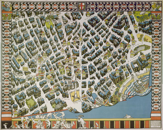 Theatreland map, by MacDonald Gill, 1915