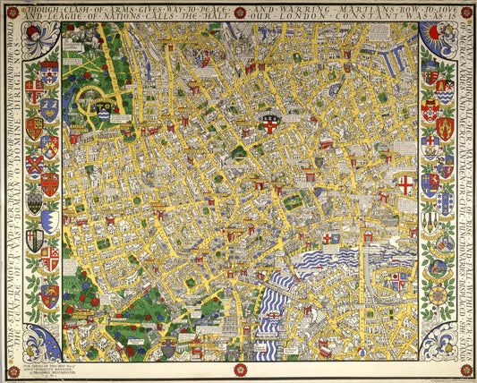 Map of central London, by MacDonald Gill, 1932