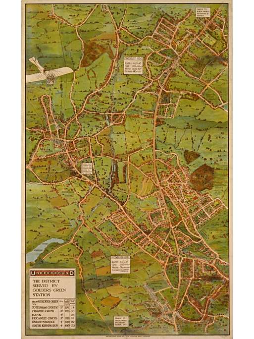 The District served by Golders Green station (map), by Charles Sharland 1912