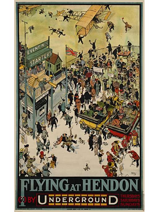 Flying at Hendon, by Tony Sarg, 1914
