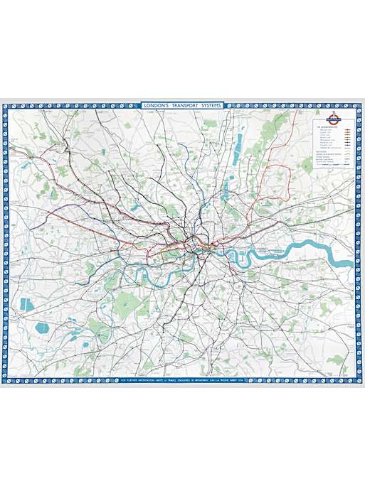 Poster map; London's transport systems, by B G Lewis, 1962