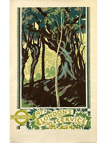 At London's service; woods, by A A Moore, 1934