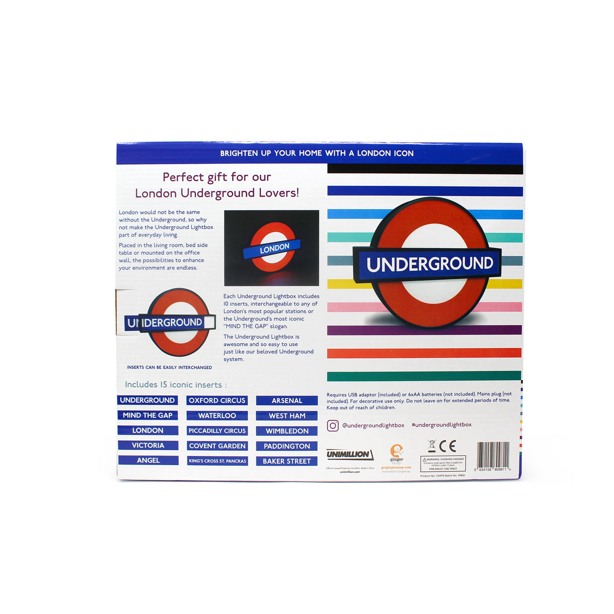 Large London Underground Lightbox