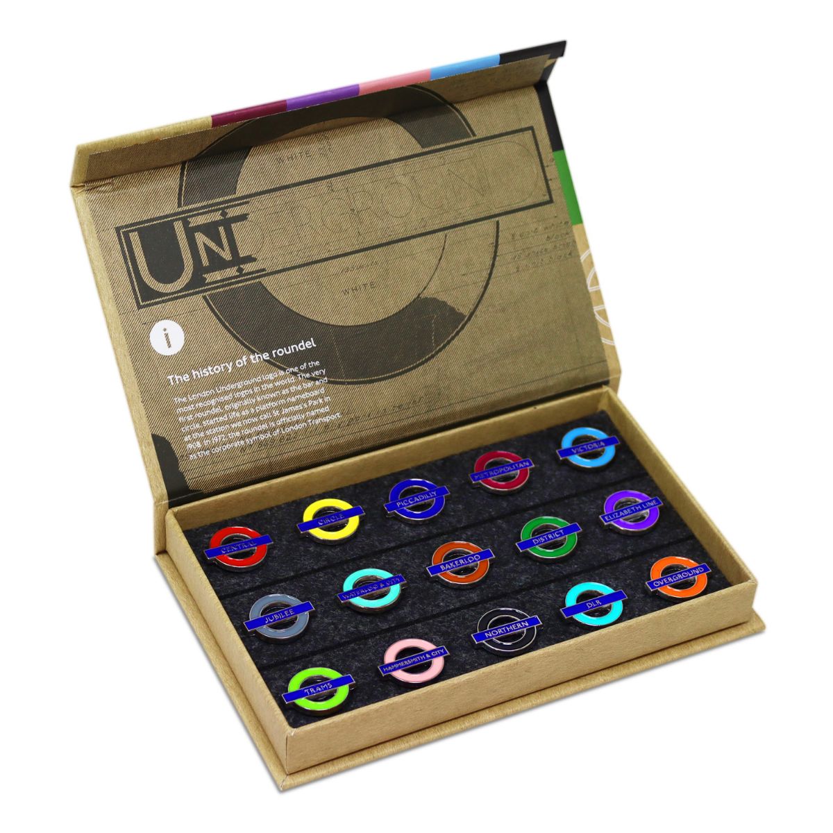 London Underground Pin Badge Gift Set Of 15 Pins