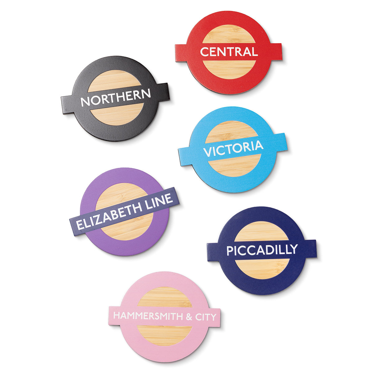 Roundel Bamboo Coaster Set