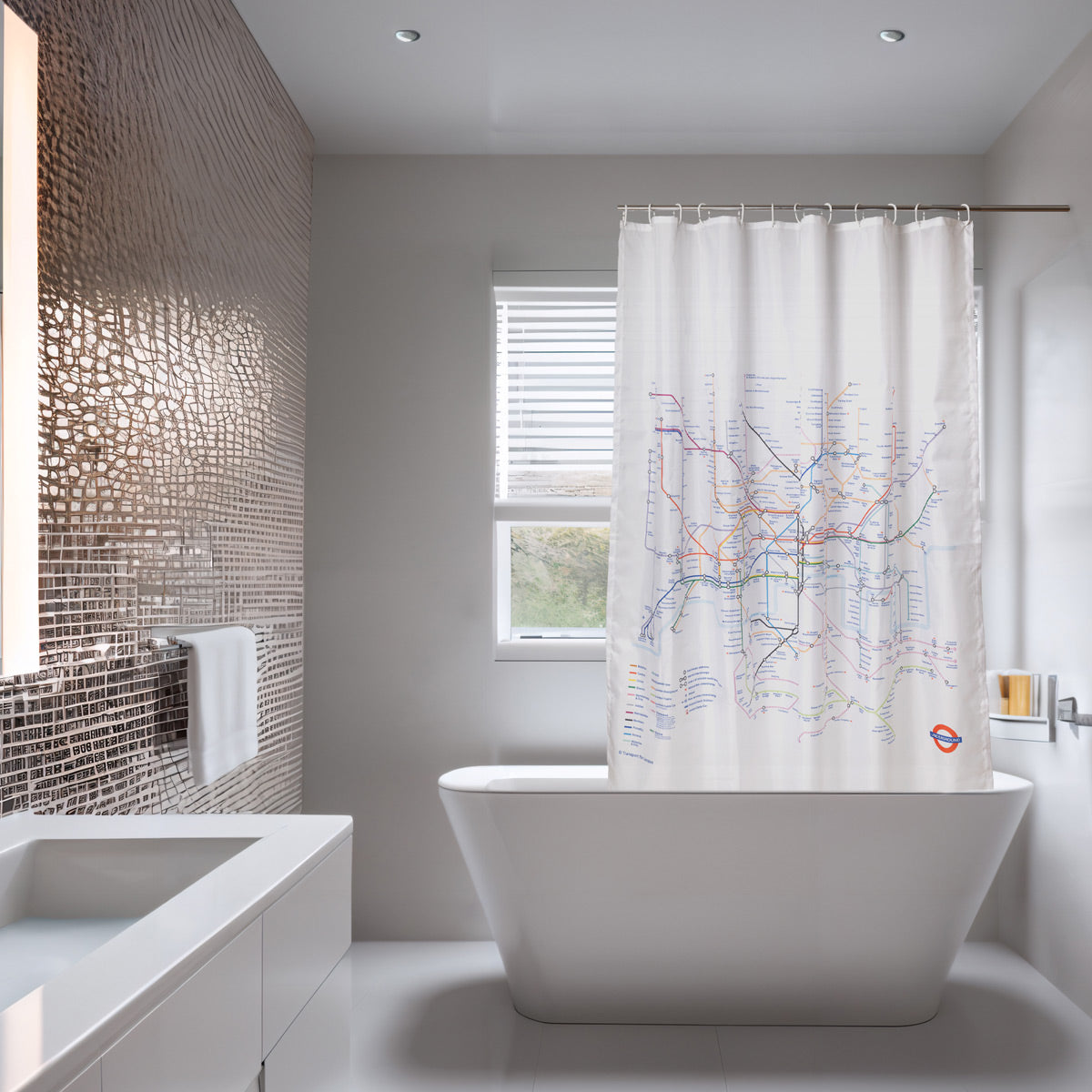 Tube Map Shower Curtain