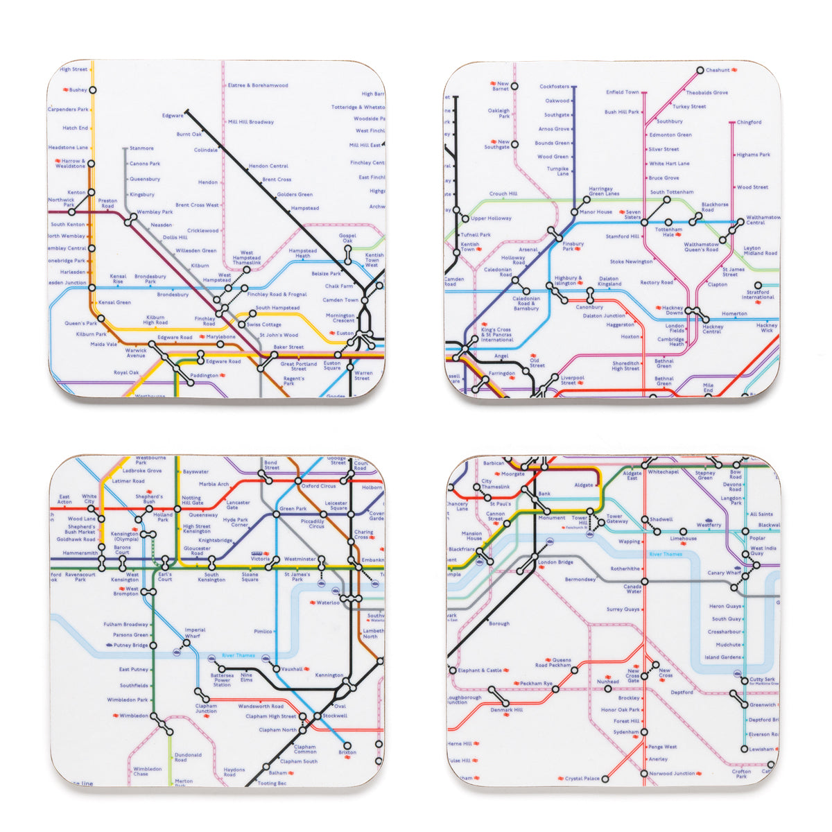 Tube Map Coaster Set