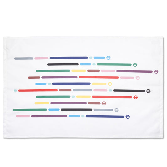 Tube lines tea towel