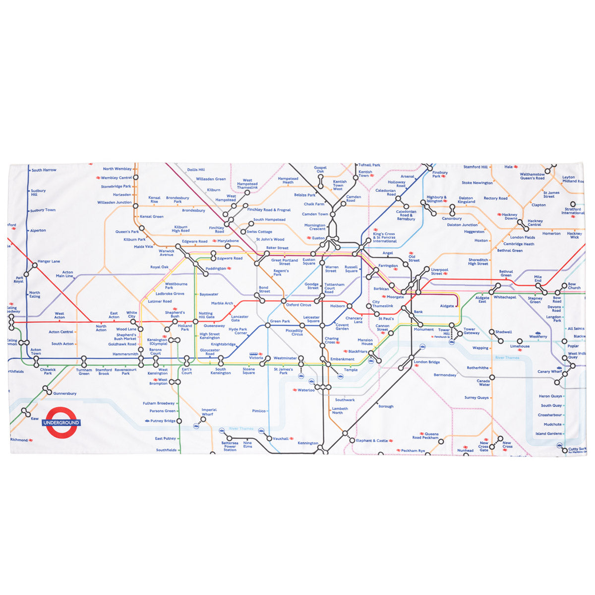 Tube Map Microfibre Beach Towel