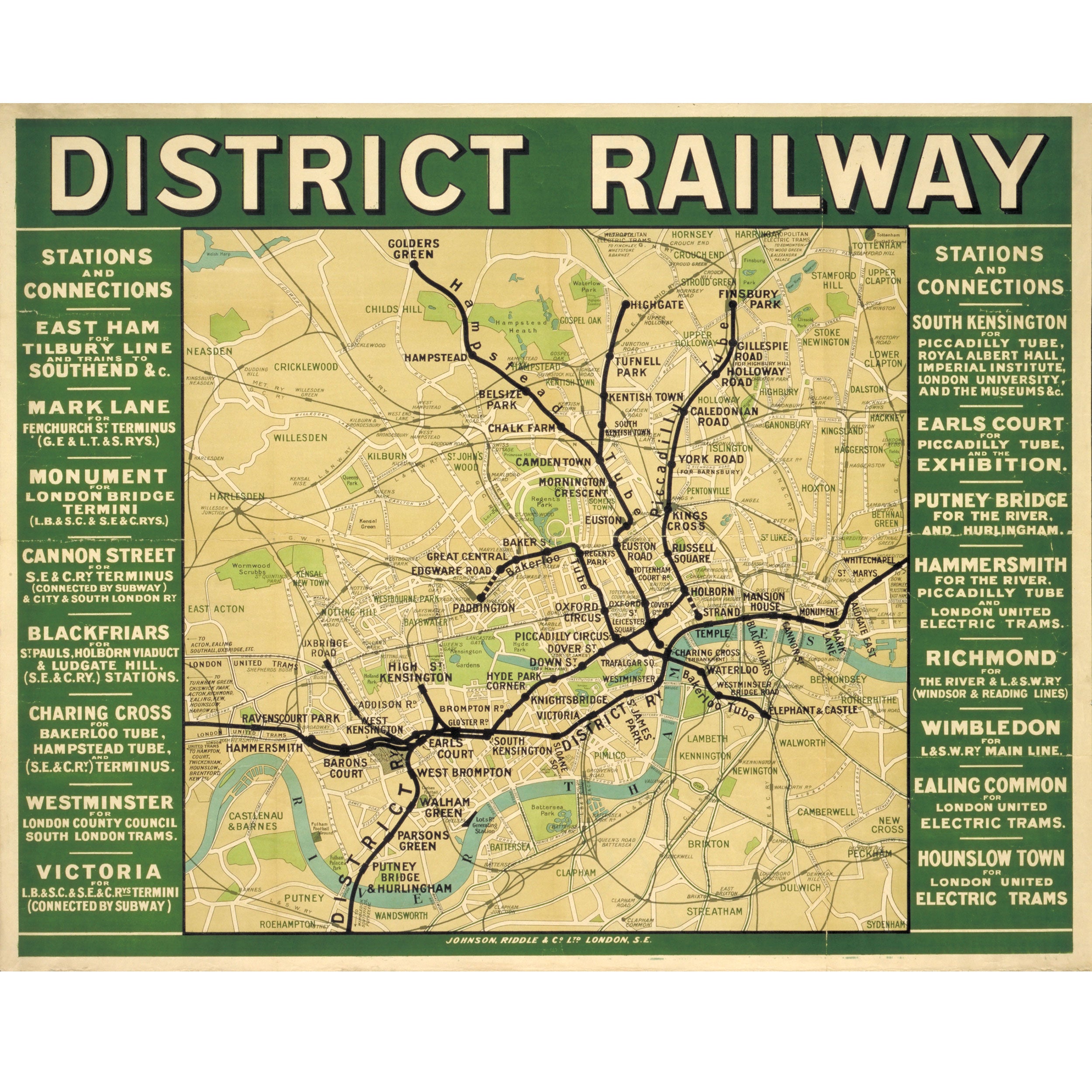 Poster Map, District Railway, unknown, 1908